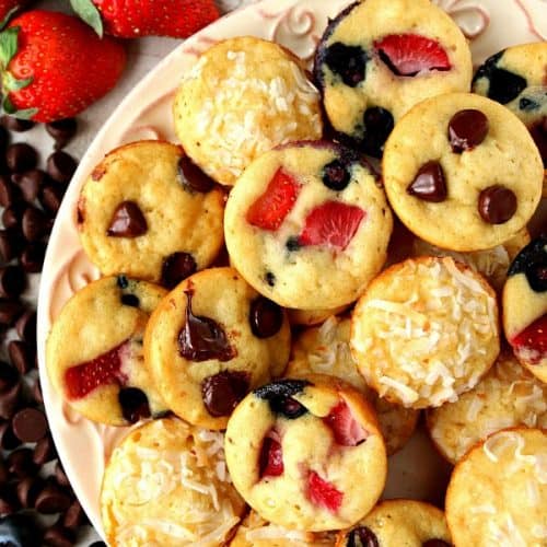 Mini Pancakes Muffins on plate.