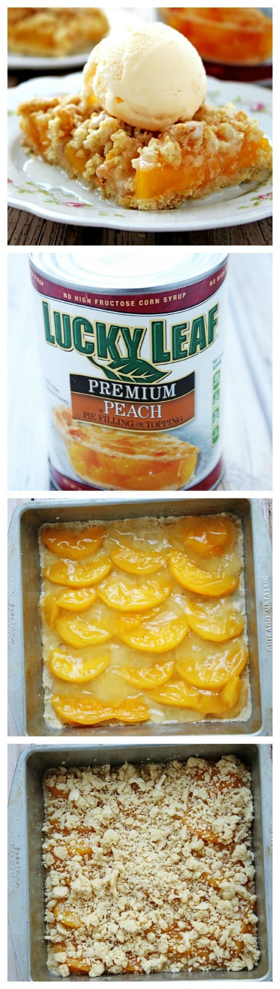 Peaches and Cream Crumb Bars a la Mode crunchycreamysweet.com #recipe