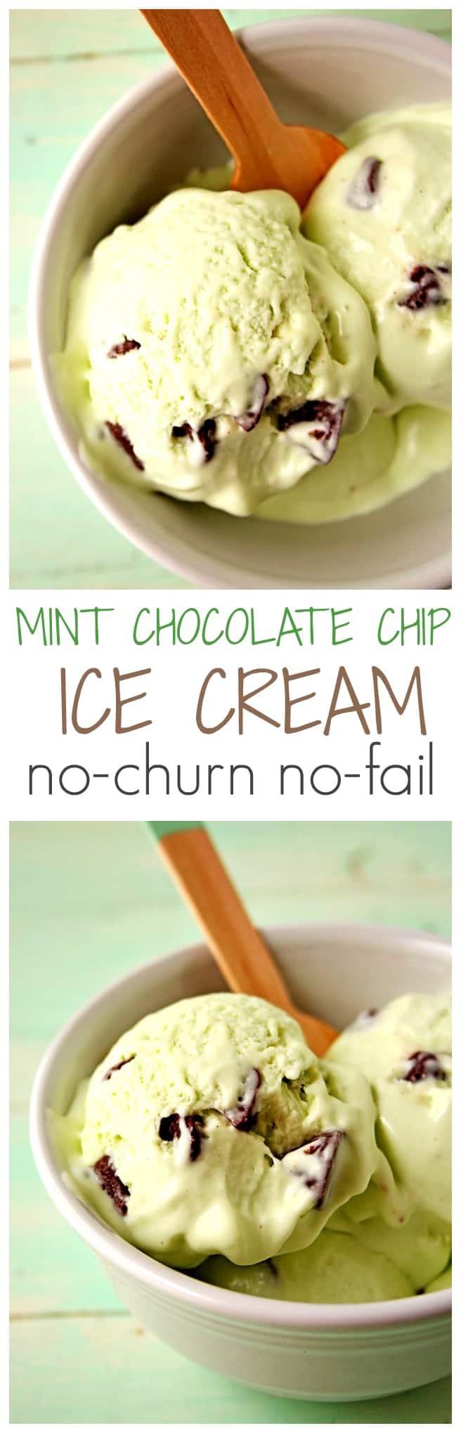 No-Churn No-Fail Mint Chocolate Chip Ice Cream @crunchycreamysw