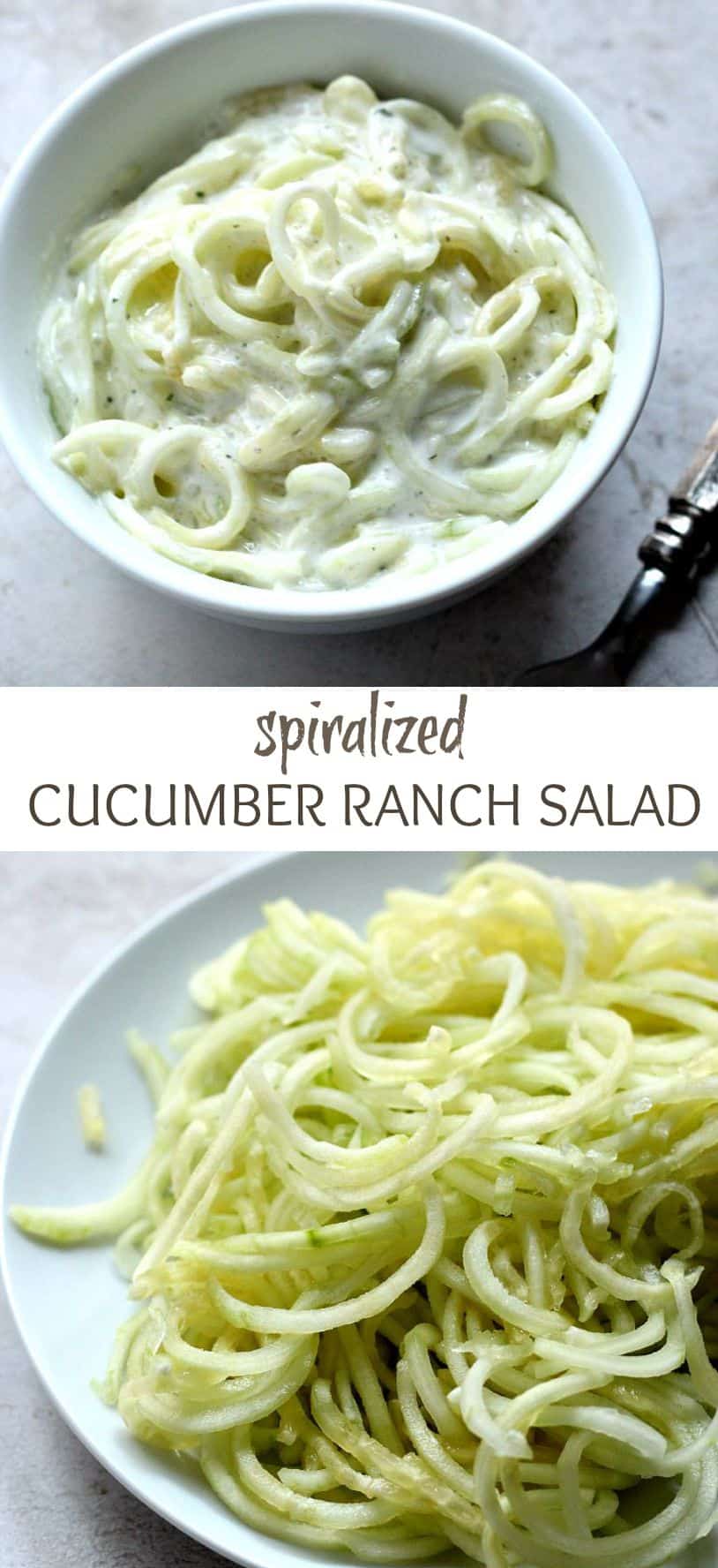 spiralized cucumber ranch salad