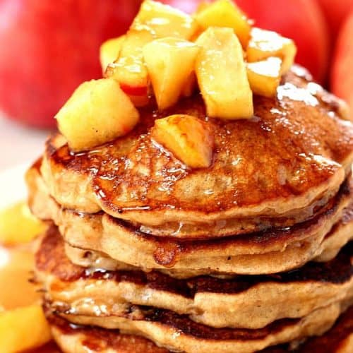 Stack of Apple Cider Pancakes.