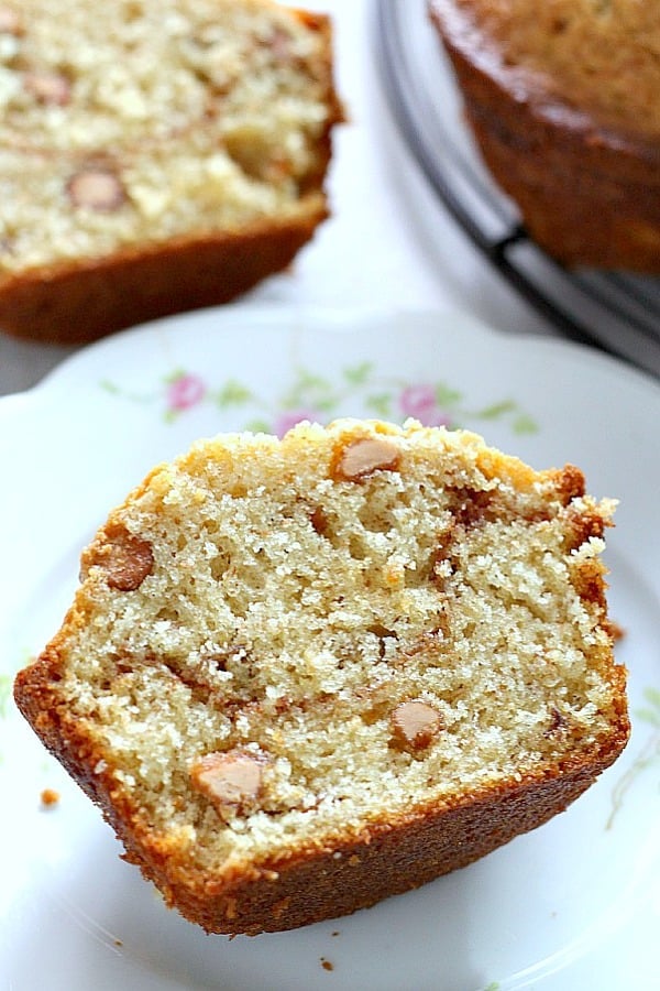 Cinnamon Swirl Peanut Butter Banana Muffin on a plate.