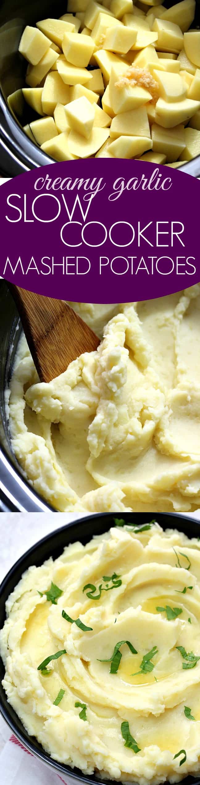 Photo collage for Creamy Slow Cooker Mashed Potatoes