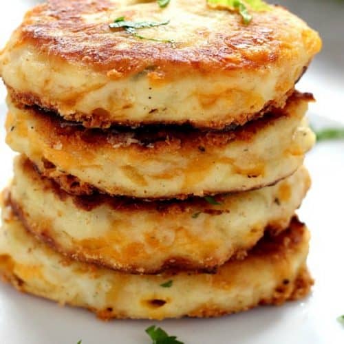 Leftover Mashed Potato Cakes - Crunchy Creamy Sweet