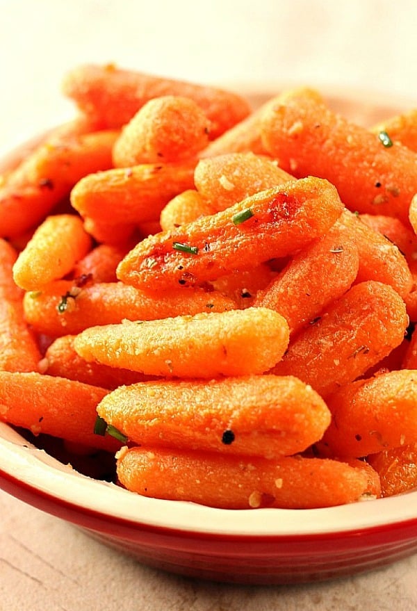 Roasted Baby Carrots in a bowl.