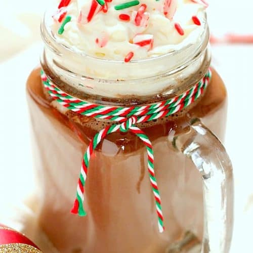 Skinny Peppermint Mocha Latte in a mug.