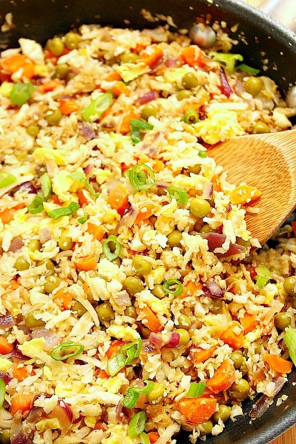 Fried rice in pan.