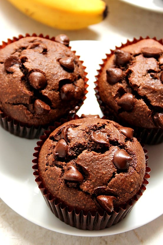 chocolate blender muffins 2 Chocolate Peanut Butter Blender Muffins Recipe
