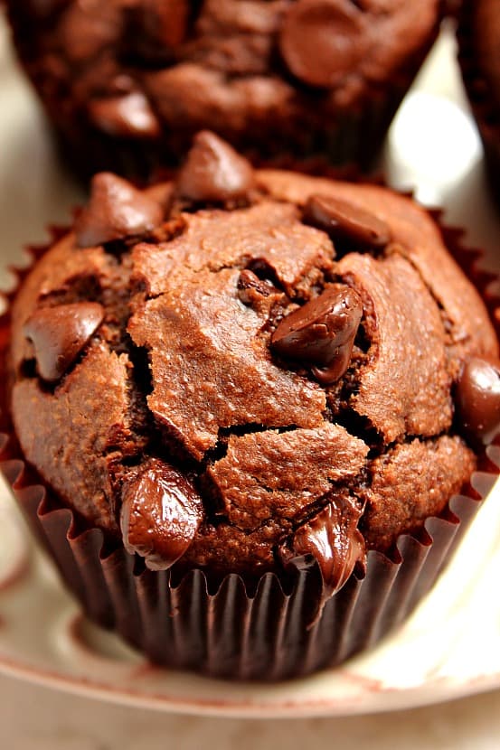 chocolate blender muffins 4 Chocolate Peanut Butter Blender Muffins Recipe