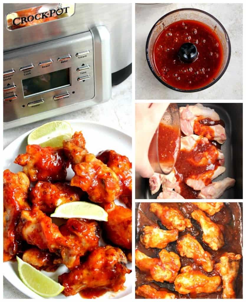 Sweet and Spicy Crock-Pot Chicken Wings Recipe - spicy chipotle peppers, honey, garlic and brown sugar are the perfect sweet and spicy combo! This easy game day appetizer is a must make this football season!
