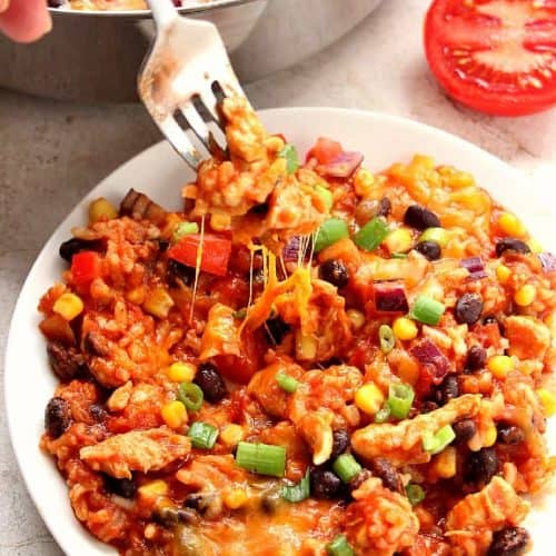 Mexican chicken and rice B 500x500 Mexican Chicken and Rice Skillet Recipe