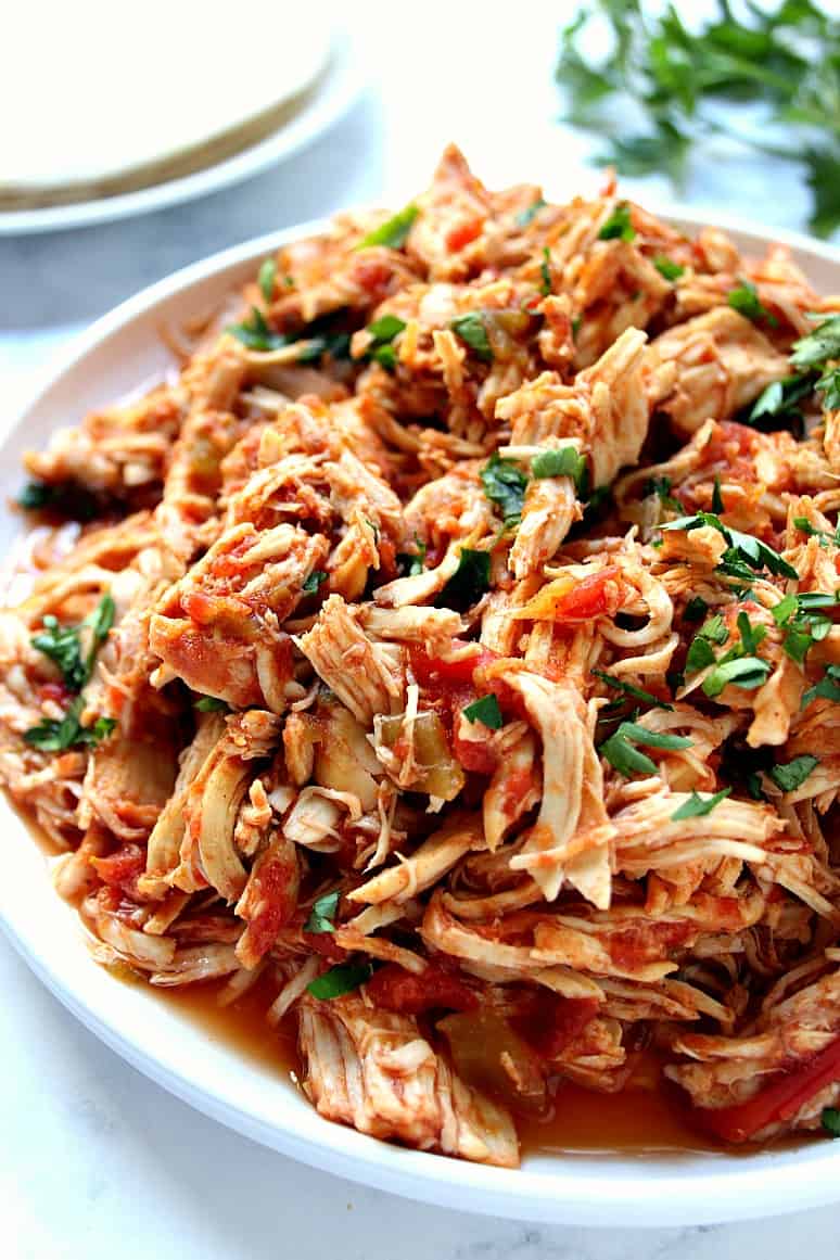 shredded chicken on plate