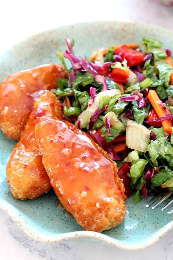 Asian Chopped Salad on a plate.