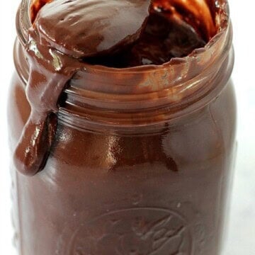 Peanut Butter Hot Fudge Sauce in a jar.