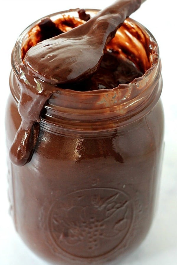 Peanut Butter Hot Fudge Sauce in a jar.