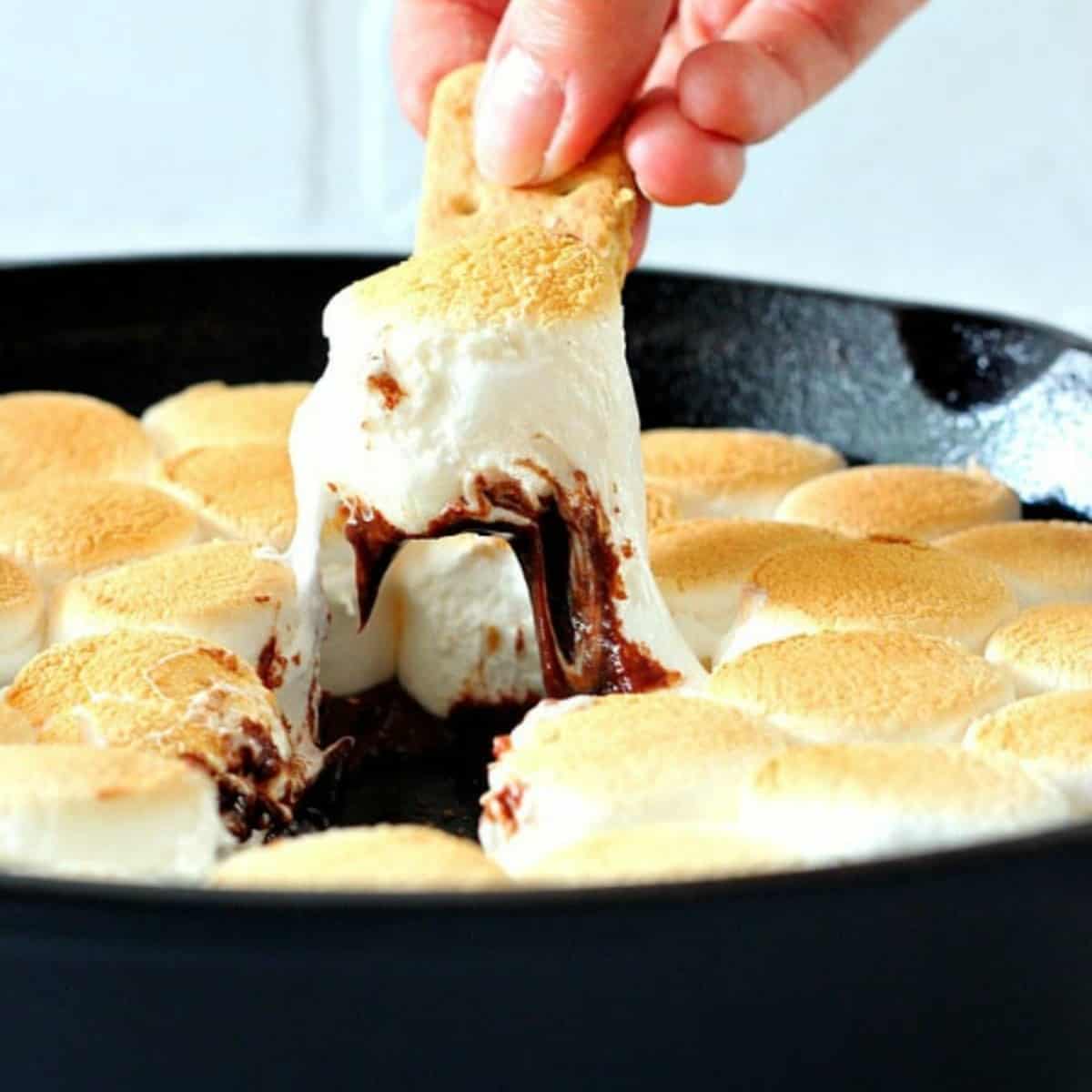 Dip with marshmallows in a skillet.