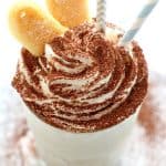 Tiramisu Shake in a tall glass.