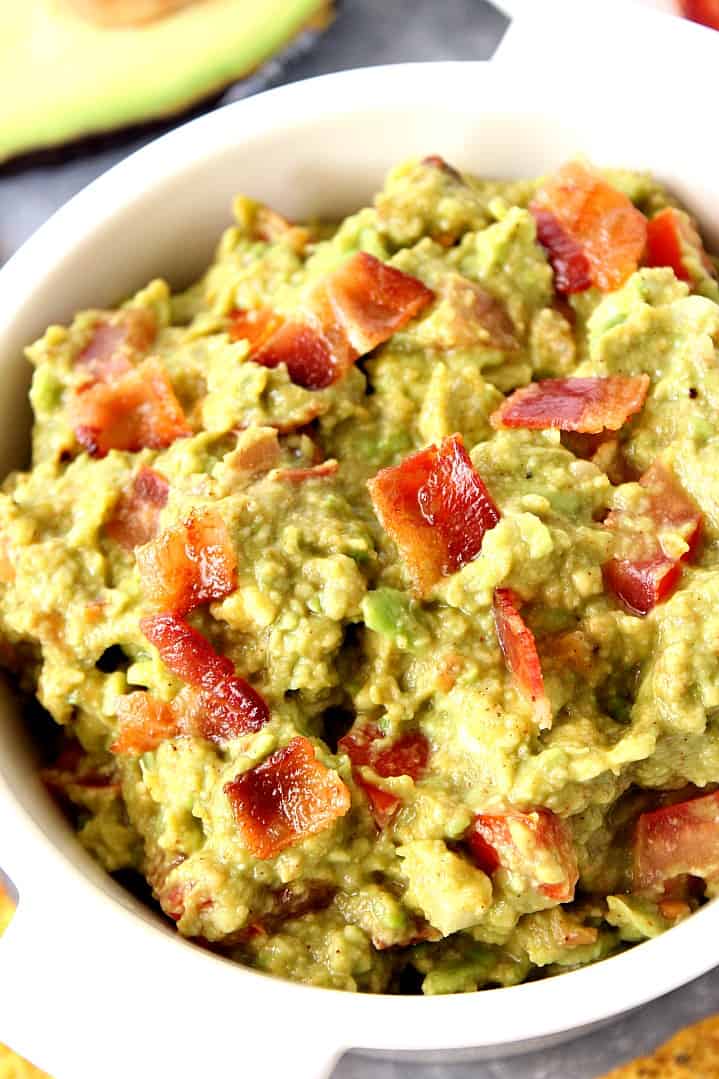 Bacon Guacamole Recipe - our favorite guacamole recipe that's perfect for parties and game day season! You will love the addition of bacon!