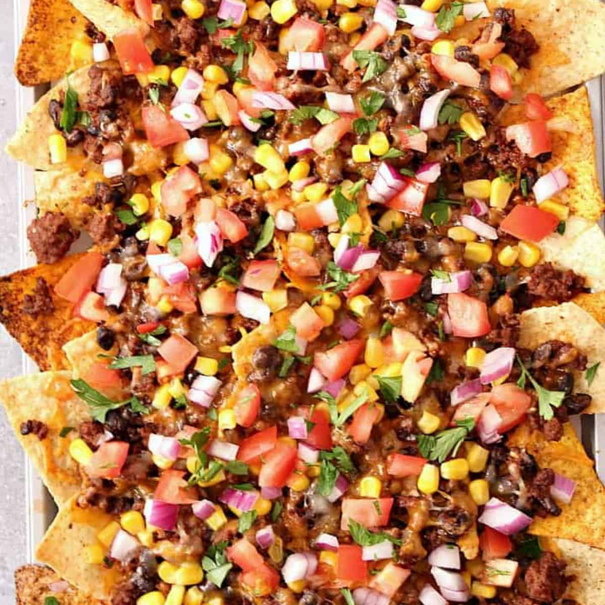 Nachos on a pan.