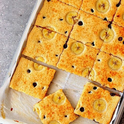 Pancakes on baking sheet.