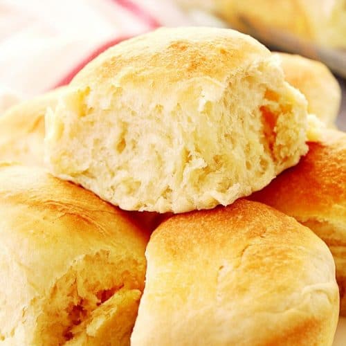Best Dinner Rolls placed on white plate.