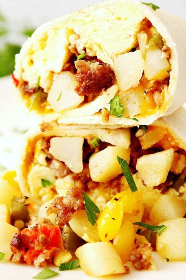 Freezer Breakfast Burritos - Crunchy Creamy Sweet