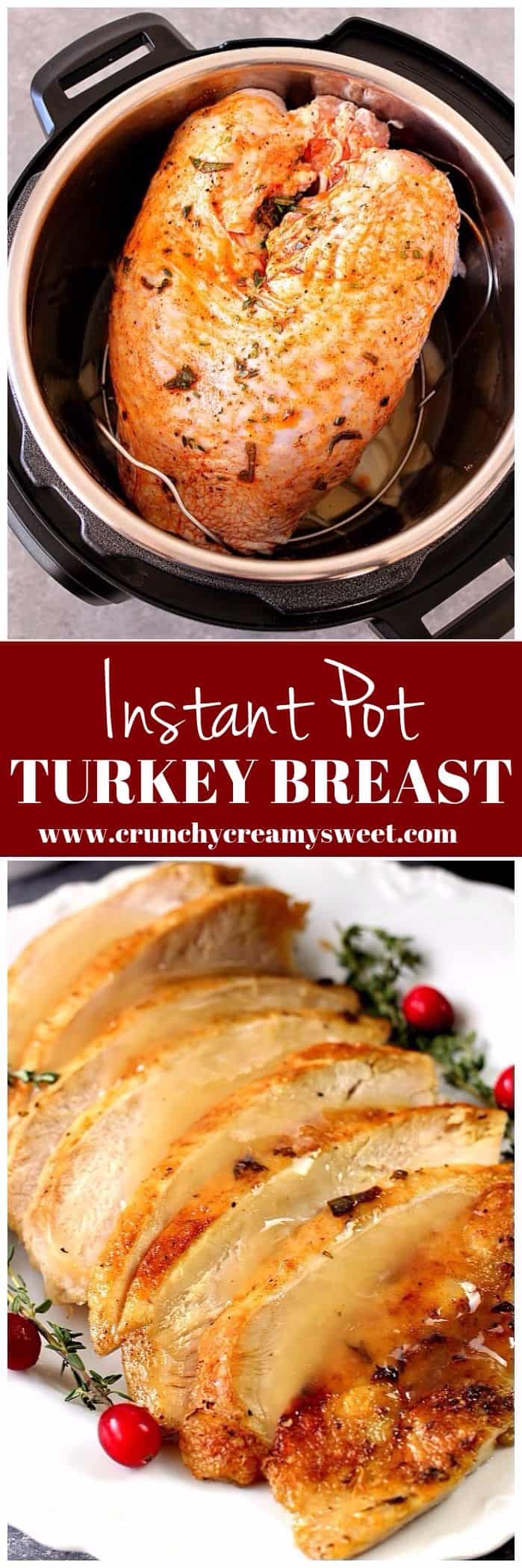Photo collage for Instant Pot Turkey Breast recipe.