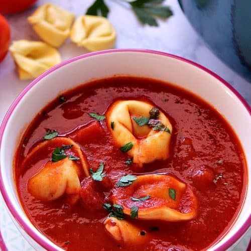 20 minute tomato tortellini soup recipe 1 500x500 20 Minute Tomato Tortellini Soup Recipe