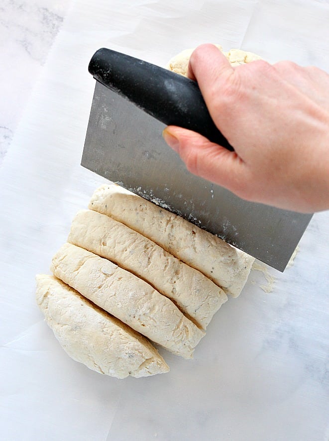 cutting dough 