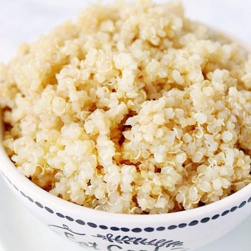 Instant Pot quinoa in a small bowl.