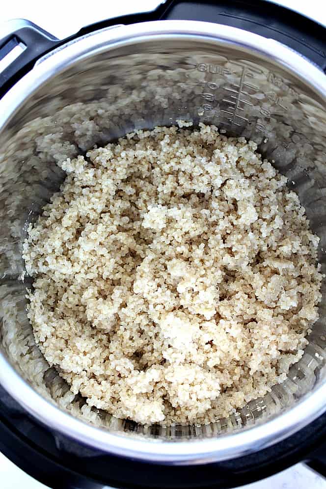 cooked quinoa in pressure cooker