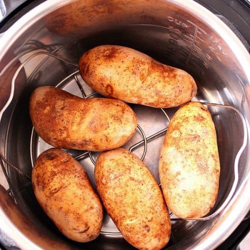 IP baked potatoes A 500x500 Instant Pot Baked Potatoes Recipe