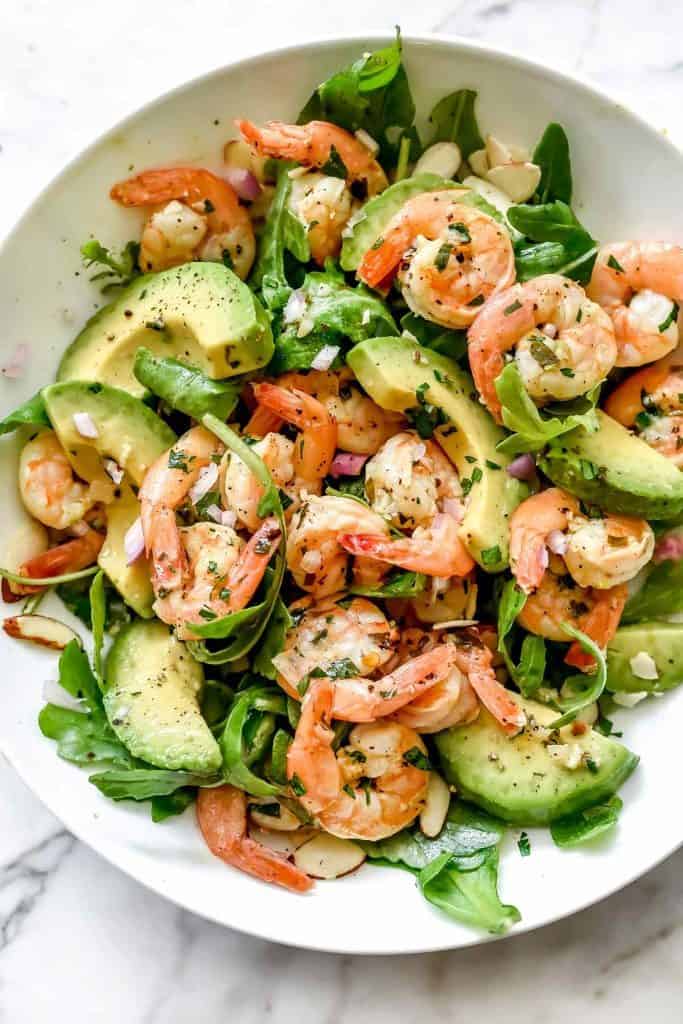 shrimp salad in a bowl