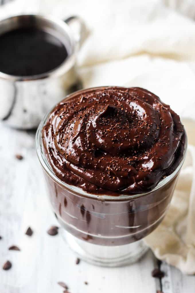 avocado chocolate pudding in trifle 