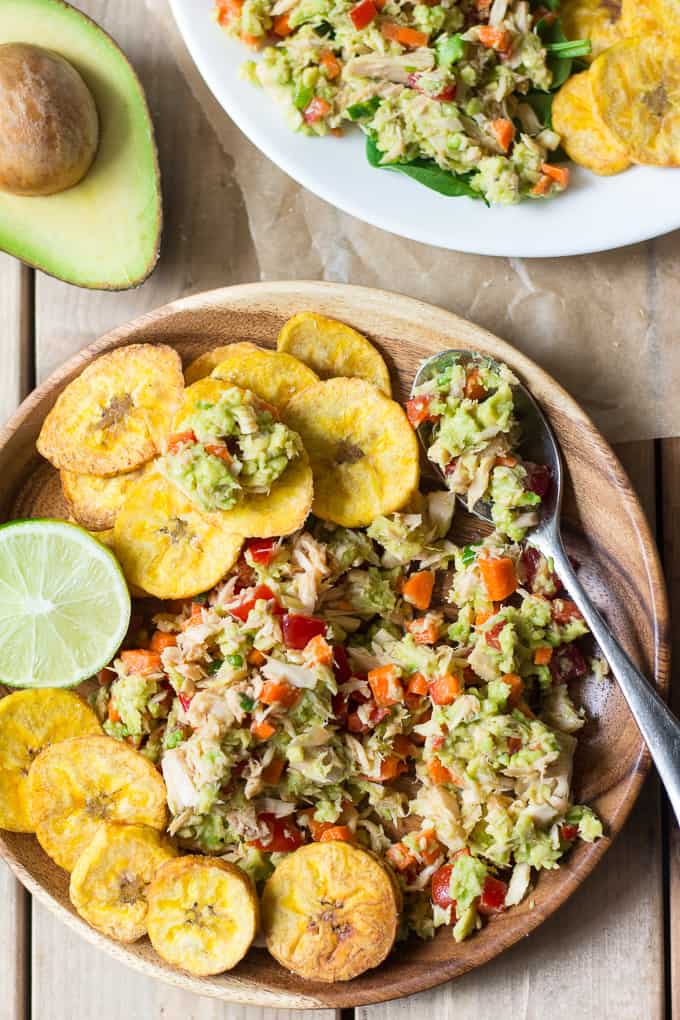 paleo avocado tuna salad in a bowl