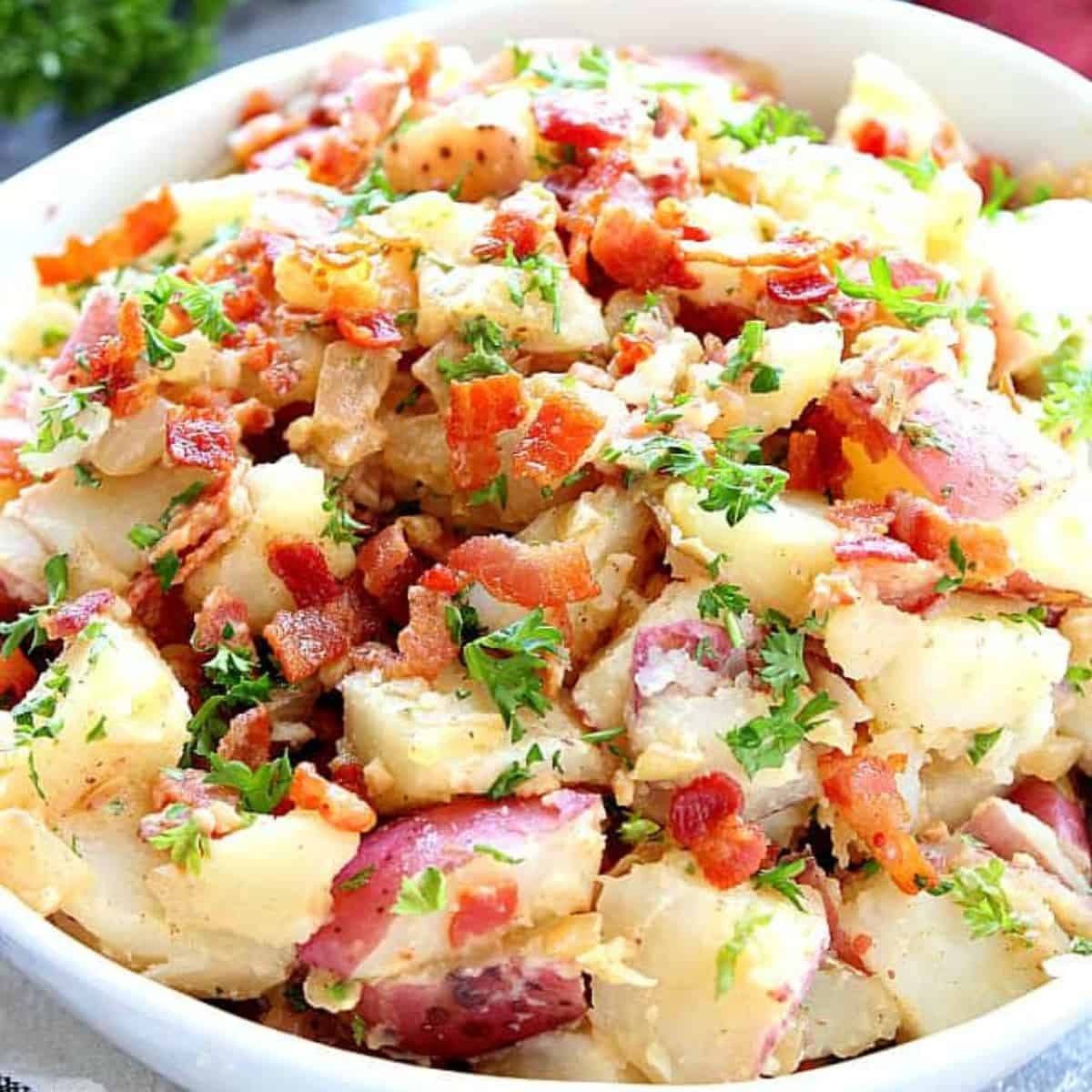 Potato salad in a bowl.