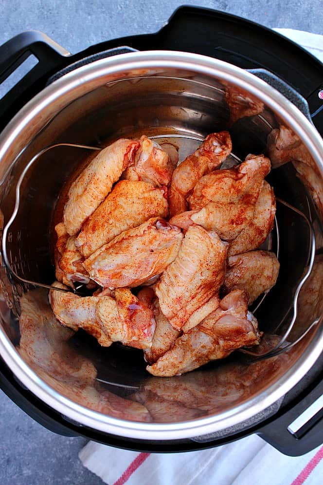 chicken wings inside Instant Pot insert