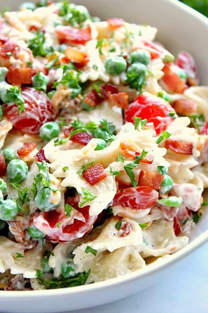 Bacon Ranch Pasta Salad Recipe - Crunchy Creamy Sweet