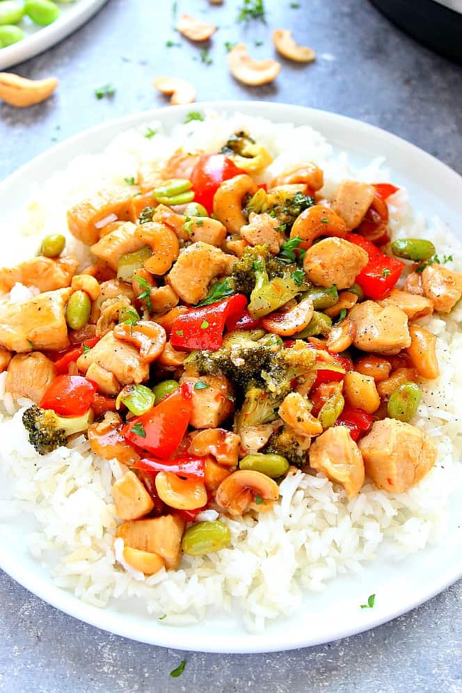 Instant Pot Cashew Chicken Recipe - Crunchy Creamy Sweet