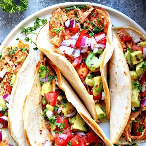 Instant Pot Chicken Tacos Recipe - Crunchy Creamy Sweet