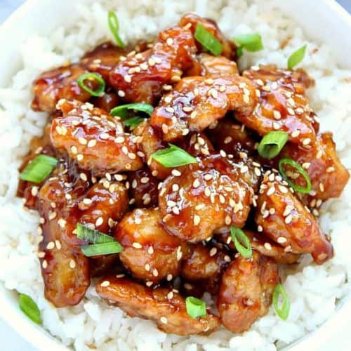 Asian chicken on rice.