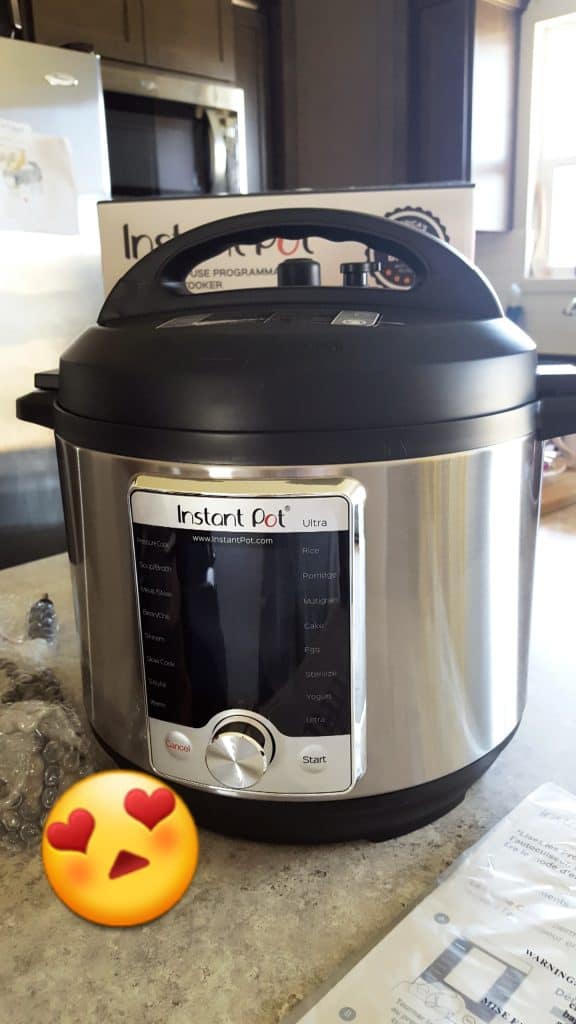 Instant Pot Ultra on a kitchen counter, fresh out of the box.