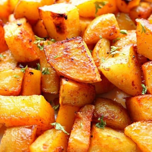 Oven-roasted Potatoes on a plate.
