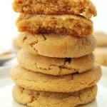 Stack of peanut butter cookies.