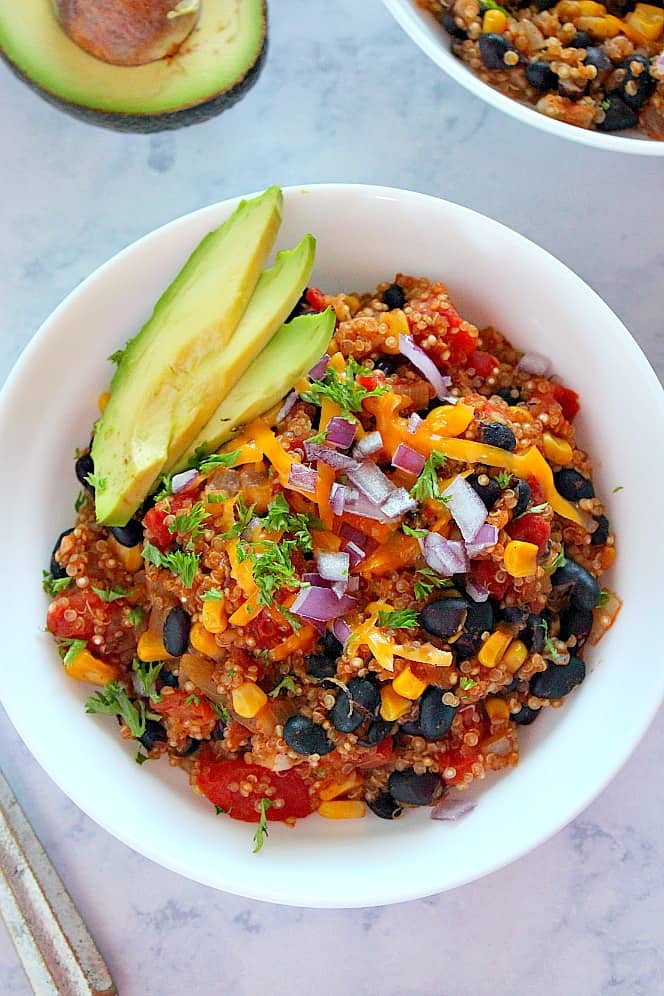 Instant Pot Mini Salsa Quinoa Bowls (Vegetarian Recipe For Two)