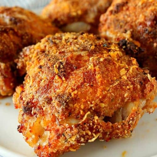 Air fryer fried chicken on a plate.