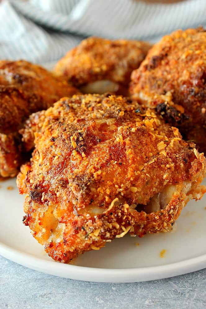 Air fryer fried chicken on a plate.