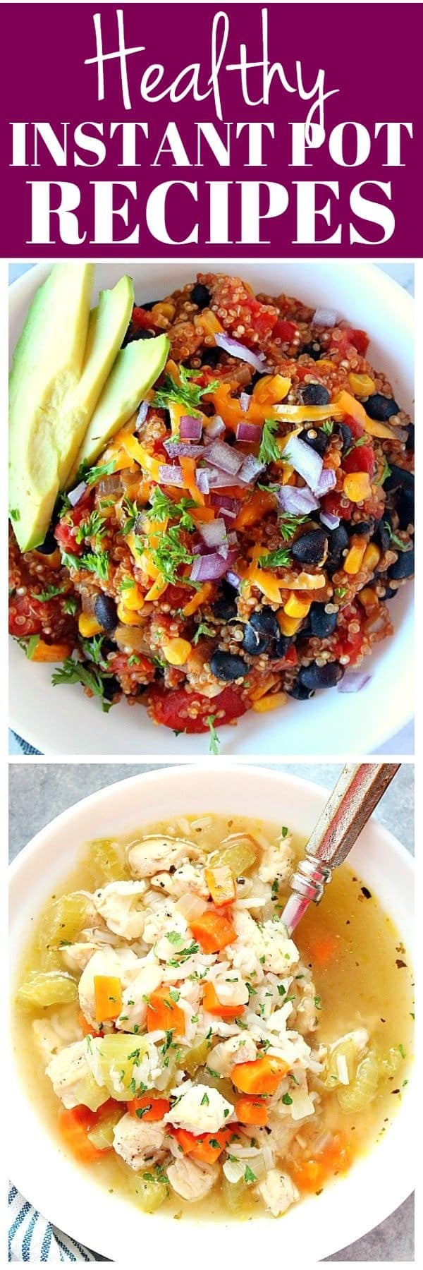 Long photo collage for Healthy Instant Pot Recipes post.