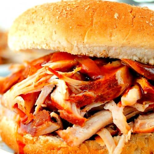 Pulled pork in a bun.