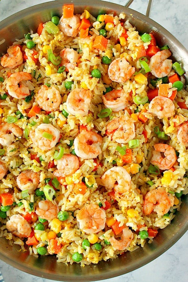 Easy Shrimp Fried Rice - Crunchy Creamy Sweet